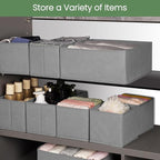 Criusia Drawer Organizer Clothes, 24 Pack Underwear Drawer Organizers, Foldable Closet Organizers and Storage Dresser Drawer Dividers Clothing Organizer for Clothes, Socks, Scarves, Bra, Ties (Grey)