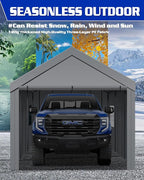 10x20ft Heavy Duty Carport, Waterproof UV Resistant Portable Garage Shelter with Rustproof Steel Frame, Car Canopy for Outdoor carport, Home Party and Workshops