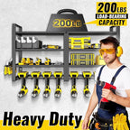 Power Tool Organizer Wall Mount, 4 Layer Heavy Duty Metal Power Tool Storage Rack, 8 Drill Holders Wall Mount, Utility Racks Cordless Tool Storage Rack for Garage Workshop