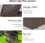 Outdoor Storage Box Waterproof, 180 Gallon Pro Lockable Resin Deck Box Large, Patio Storage Bin for Pool Accessories Cushion Furniture, Garden Tools, UV-Resistant Outside Delivery Brown