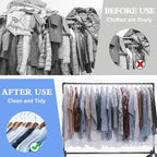 100 Pack Dry Cleaning Bags, 60x120 cm Clear Plastic Garment Bags for Dry Cleaner, Home Storage, Travel, Moving - Dust-proof
