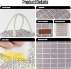 Lunch Bag Women/Men Lunch Box Women/Men (Grey+White Blocks)