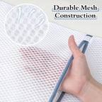 Heavy-Duty Honeycomb Mesh Laundry Bags, 5-Pack (3×12x16" + 2×16x20"), Delicates Protector for Lingerie & Baby Clothes