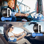 Vingud Electric Lunch Box for Adults, Heated Lunch Box Food Warmer, 80W Portable Heating Lunchbox for Men/Car/Truck with 1.5L Stainless Steel Container, 12V/24V/110V Lonchera Eléctrica Portátil Gift
