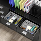 Simple Houseware Drawer Organizer Tray with 9 Adjustable Compartments, Gray