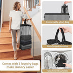 180L Laundry Hamper 3 Section, Large Laundry Hamper with Lid, Dirty Clothes Hampers with Handles, Laundry Basket Organizer for Laundry, Bedroom, Bathroom, Laundry Sorter Baskets, Grey