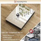 Keonjinn 48 x 32 Inch Oversized Medicine Cabinet for Bathroom with Mirror, Assembly Required, Black Aluminum Structure, Free Adjustable Shelves, Combined Recessed or Surface Mount Wall Cabinet