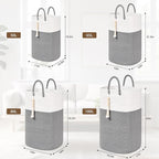 Woven Laundry Basket for Clothes, 50L Large Rectangle Laundry Hampers with Beads Tassel, Nursery Storage Basket for Toys, Tall Dirty Clothes Hamper for Bedroom Aesthetic, Laundry Room Organization