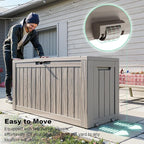 75 Gallon Outdoor Storage Box, Resin Deck Boxes Waterproof, Indoor Outdoor Bin for Package Delivery, Patio Cushions, Gardening Tools, Lockable, UV Resistant