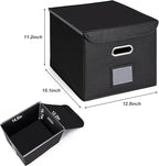 CADONO File Organizer Box with Lid, Large Hanging File Folder Organizer with Plastic Slide, Collapsible Portable Filing Storage Boxes for Office/Decor/Home (Wine Red, 14.9 x 12.59 x 10.8 inch)