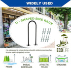 (1 Loop -2 Bike Capacity) Yariwiz Ground Bike Rack U Shaped Flange Mount Commercial Bike Rack for Outdoor, Stores, Parks and Schools, Steel Construction, Black Powder Coat Finish