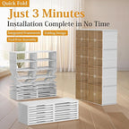 Foldable Shoe Rack Organizer for Entryway with Clear Magnetic Doors - Large Capacity Shoe Cabinet for Boots, Sneakers & All Shoes, Easy Assembly, White 4-Tier 16 Pairs