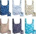 Masirs Reusable Grocery Bag (ANIMAL PATTERN | 6-PACK) - Reusable Ripstop Bags - Large, Strong Eco Friendly Bags - Foldable Shopping Bag - For Kitchen, Grocery & More - Packable Shopping Bag