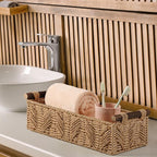 Bathroom Baskets for Organizing with Handle Decorative Basket for Bathroom Countertop Storage Toilet Paper Storage Basket for Toilet Tank Top Small Baskets Set,Cream