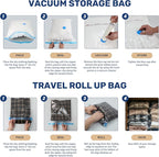 Simple Deluxe 25 Pack Space Saver Bags, Vacuum Storage Bags, Space Saver Bags for Comforters, Blankets, Bedding, Pillows and Clothes, Hand Pump Included(5 Jumbo/5 Large/5 Medium/5 Small/5 Roll M)