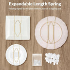 12-Pack Invisible Wall Plate Hangers, 8/10/12 Inch Brass Plate Holders with 16-Pack Wall Hooks
