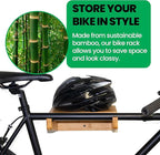 Bike Wall Mount - COR Indoor Bicycle Rack | Bamboo Bike Rack Storage with Removeable Shelf