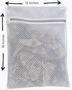 Mesh Laundry Bags for Delicates – 3 Pack (12”×16”) with Color-Coded Zippers, Protects Clothes from Damage, Breathable Honeycomb Mesh, Washer & Dryer Safe bags - Ideal for Bras, Lingerie & Socks