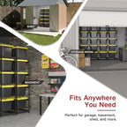 27 Gallon Tote Storage Rack, Heavy-Duty Storage Bin Rack Organizer, 5-Tier Standing Storage Bin Shelves, 250 lb Capacity, Maximize Space for Garage, Warehouse, Utility, 2 Pack Pro(Totes Not Included)
