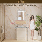 TETOTE 16 x 24 Lighted Bathroom Medicine Cabinet with Adjustable Shelves, Silver Aluminum Cabinet, Anti-Fog Stepless Dimmable 3 Colors White/Warm/Natural, Easy to Install(Wall Mount/Recessed)