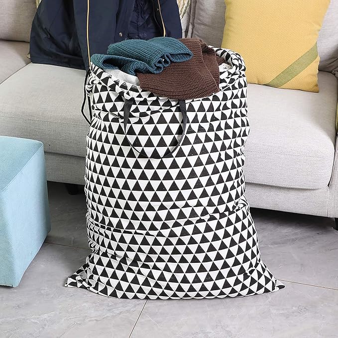 SWISSELITE Laundry Bag with Handle and Drawstring, Large Heavy Duty Laundry Bag, 28 x 40 Inches Travel Dirty Clothes Bag for Laundromat and Household