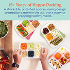 Bentgo Easyboxes - Reusable 5-Compartment Food Containers, Stackable 8-Piece Set, 4 Trays & 4 Lids, BPA-Free Food Storage for Meal Prep, School, & Work; Lunch Boxes with Patented Design (Classic)