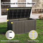 180 Gallon Outdoor Storage Box, Large Resin Deck Box for Patio Furniture Cushion Garden Tools, Waterproof and Lockable Design(Black)