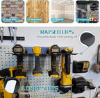 ULIBERMAGNET Power Tool Organizer, Utility Storage Rack Shelf with Screwdriver Holder,Heavy Duty Cordless Drill Holder,Removable Tool Rack Suitable for Garage, Workshop and Warehouse