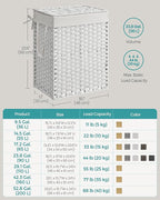 SONGMICS Laundry Hamper with Lid, 23.8 Gallon (90 L) Synthetic Rattan Clothes Laundry Basket with Lid and Handles, Foldable, Removable Liner, Cloud White ULCB51WT