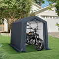 Sophia & William Outdoor Storage Shed Carport 6x10 ft Heavy Duty, Portable Garden Yard Car Port Shelter Storage Tent Garage with Roll Up Doors and Ventilation, Grey