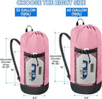 BALEINE 2PK 150L Laundry Bag Backpack, 900D Oxford Fabric Large Travel Laundry Bags with Shoulder Straps and 2 Mesh Pockets for College Dorm, Apartment, Laundromat (Pink, 150L)