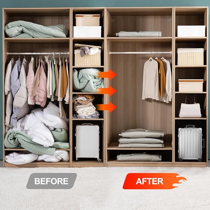 Umimile Vacuum Storage Bags, Space Saver Sealer Bags, Compression Bags for Clothes, Pillows, Comforters, Blankets, Bedding
