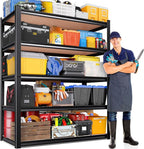 77.9"Hx46"Wx20"D Garage Shelving 5 Tier Storage Shelves,Adjustable Heavy Duty Metal Shelving Unit and Storage Large Rack,Utility Steel Shelf For Warehouse Industrial Pantry Basement Organizers