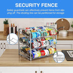 AIYAKA Can Rack Organizer, 3 Tier Stackable Can Storage Dispenser,for Food Storage, Kitchen Cabinets or Pantry, Storage for 36 Cans, Silver
