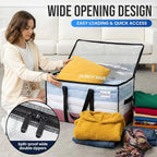 TAILI Extra Large Moving Bags, 6 Pack Clear Heavy Duty Totes For Storage with Visible Window, Wrap Around Handles, Storage Bags for Space Saving, Alternative to Moving Boxes