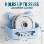 TAILI Shower Caddy Suction Cup, Heavy Duty Bathroom Organizer, Removable Shelves for Inside Shower, Shampoo, Waterproof Suction Plastic Storage for Bathroom Accessories Holder, Blue