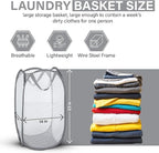 DecorRack 1 Pack Mesh Pop Up Laundry Hamper, Lightweight Foldable Clothes Basket with Easy Carry Handles, Durable Mesh Design for Air Circulation and Simple Storage, Gray (1 Pack)