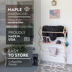 Pennsylvania Woodworks Clothes Drying Rack: Solid Maple Hard Wood Laundry Rack for Sweaters, Blouses, Lingerie & More, Durable Folding Drying Rack, Made in USA, No Assembly Needed, Large