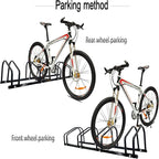 XINYI Bike Rack Floor, Bike Stand Garage, Indoor/Outdoor Bike Rack Garage,22-28" Wheel Stand, Max. Tire Width 2.1", Front/back Bike Stand For Mountain, Road and Kids Bikes for 4 Bikes