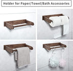 Wood-Paper-Towel-Holder-Under-Cabinet-Kitchen-Handmade - Wall Mounted/Adhesive No Drill Sturdy Roll Hanging Organizer, Horizontal Papertowel Dispenser Easytear, Handcraft Decor Gift Real Woodwork Home