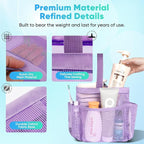 EUDELE Mesh Shower Caddy Portable for College Dorm Room Essentials,Portable Shower Caddy Dorm with 8-Pocket Large Capacity, Shower Bag for Beach, Swimming, Gym, Travel essentials, Purple