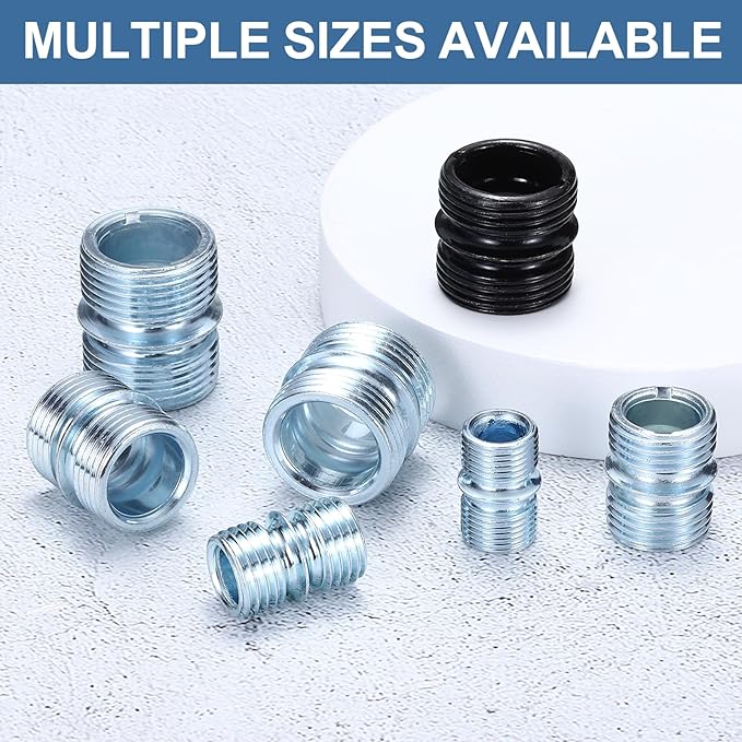 uxcell 4Pcs Metal Rack Connector, 0.87" x 0.63" Wire Shelving Poles Coarse Thread Connector Shelf Holder Connection for Storage Shelf Wire Shelving Unit Replacement Parts, Silver