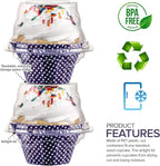Stock Your Home Individual Plastic Cupcake Containers Disposable with Connected Airtight Dome Lid (200 Count) Clear Single Cupcake Container, BPA Free