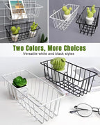 6 Pack Wire Baskets, Grid Panel Hanging Wall Basket, Grid Wall Accessory, Display and Storage Wall Basket for Kitchen, Home Decor, Potted Plants