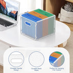 Samstar Hanging File Organizer, Mesh File Folder Organizer Crate Cabinet Inserts Storage Box, Letter Size,White