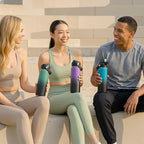 24oz Insulated Stainless Steel Water Bottle, Wide Mouth Double Wall Vacuum, Silicone Straw, Sweat & Leak Proof, BPA Free Insulated Water Flask for Travel, Purple & Black