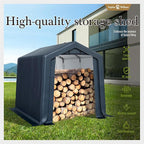 Sophia & William Outdoor Storage Shed Carport 6x10 ft Heavy Duty, Portable Garden Yard Car Port Shelter Storage Tent Garage with Roll Up Doors and Ventilation, Grey