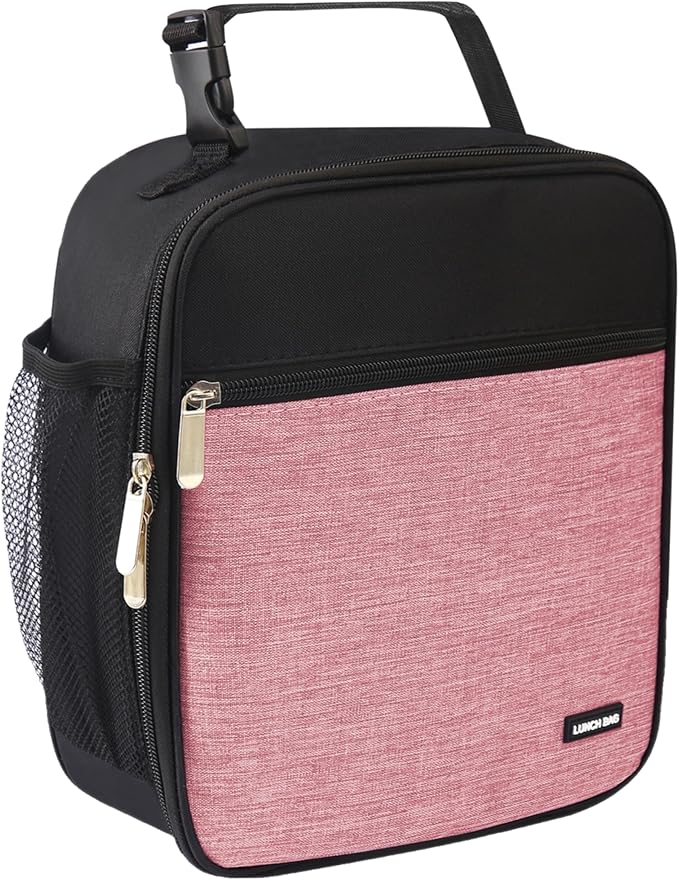 Lunch box Lunch bag for men women Insulated Lunchbox Lunch bags for Work Picnic Travel (Thicken dusty pink)