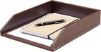 Gallaway Leather Letter Desk Organizer - Premium PU Leather Perfect for Office Organization, Document Holder Fits A4 Paper, Stackable Drawers for Extra Desk Storage