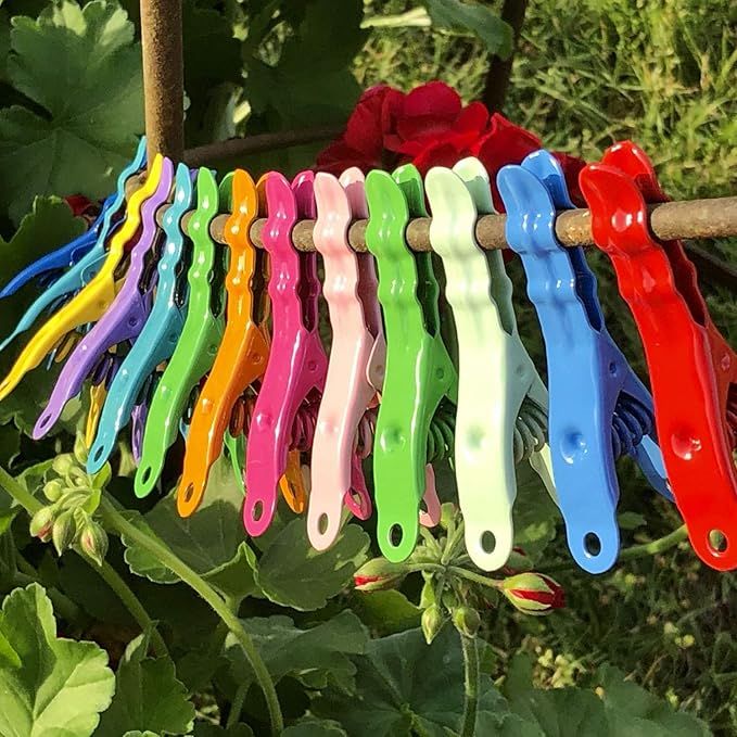 Extreme Clothespins | Pacific Blue | Solid 304 Stainless Steel | 20 Pack | Heavy Duty | Anti-Rust | Bright Color | Clothes Pins | Chip Clips | Lifetime Product | No Plastic Parts | Made in Italy